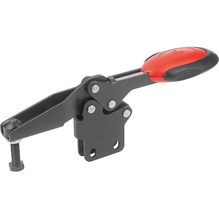 Kipp Horizontal Toggle Clamps w. Safety Lock, straight foot, adj. spindle K0661.010103